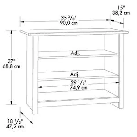 35" Mission TV Stand with 3 Shelves